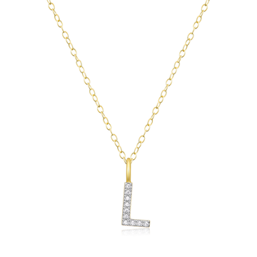 INITIAL NECK "L" - SS, 14KGP,