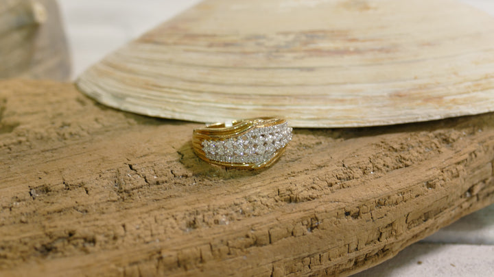 10k - Yellow Gold .75ct Natural Diamond Contemporary Ring