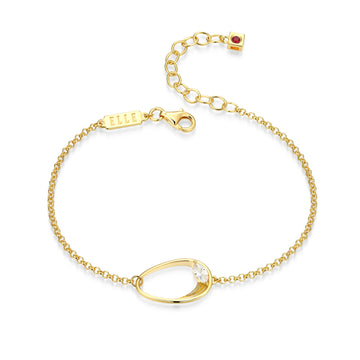 SS GP WT CZ WINK CHAIN BRAC