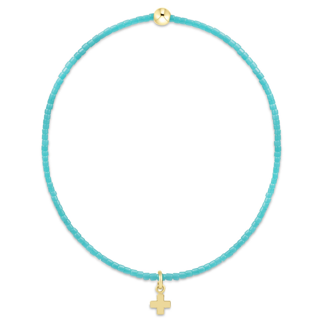 enewton - Hope Signature Cross 2mm - Turquoise Gold-Filled Bracelet (Standard 6.25")