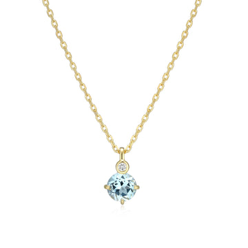 SS GP BLUE TOPAZ PEND + 0.02CT