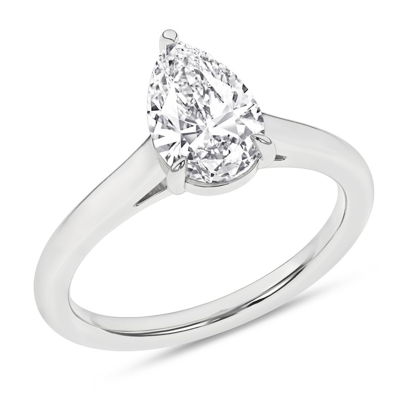 14k White Gold 1.5ctw Lab Grown Diamond Solitaire Ring