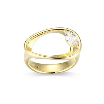 SS GP WHT CZ WINK RING SZ 9