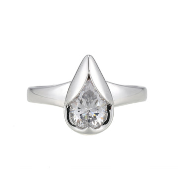 SS RHOD CZ TULIP RING #8