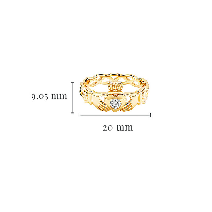14kt Gold Lab Diamond Claddagh