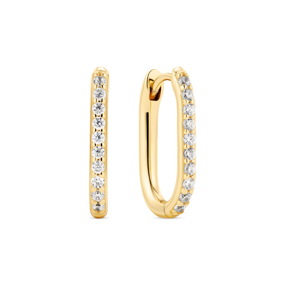 Sif Jakobs - Sterling Silver - Gold Plated Capriana Cubic Zirconia Hoop Earrings