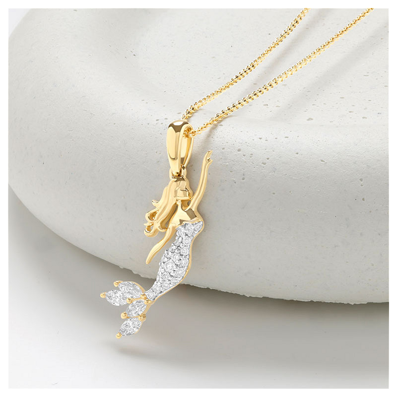 14kt Gold Lab Diamond Mermaid