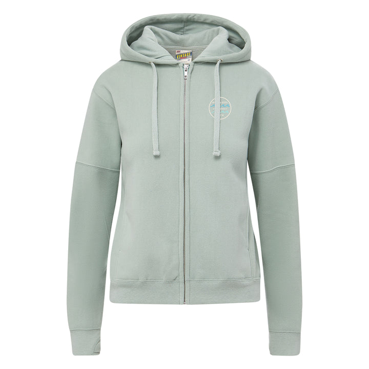 Ocean City Classics - Long Sleeve Full Zip Hooded Fleece Sweatshirt - Sage Green
