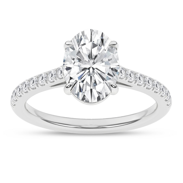 14k White Gold 2.25ctw Lab Grown Diamond Oval Ring (Size 7)