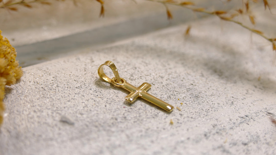 14k Yellow Gold Cross Pendant 4mm Bail (Chain not Included)