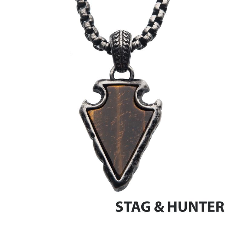Tiger Eye Stone with Gun Metal