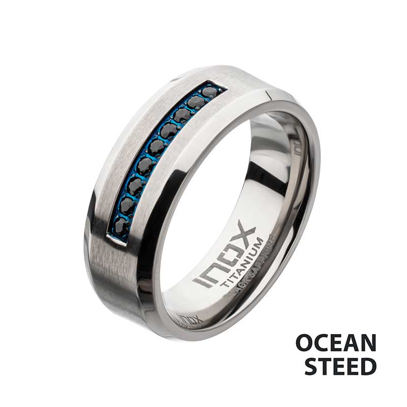 OCEANSTEED- 8mm Blue IP Titani