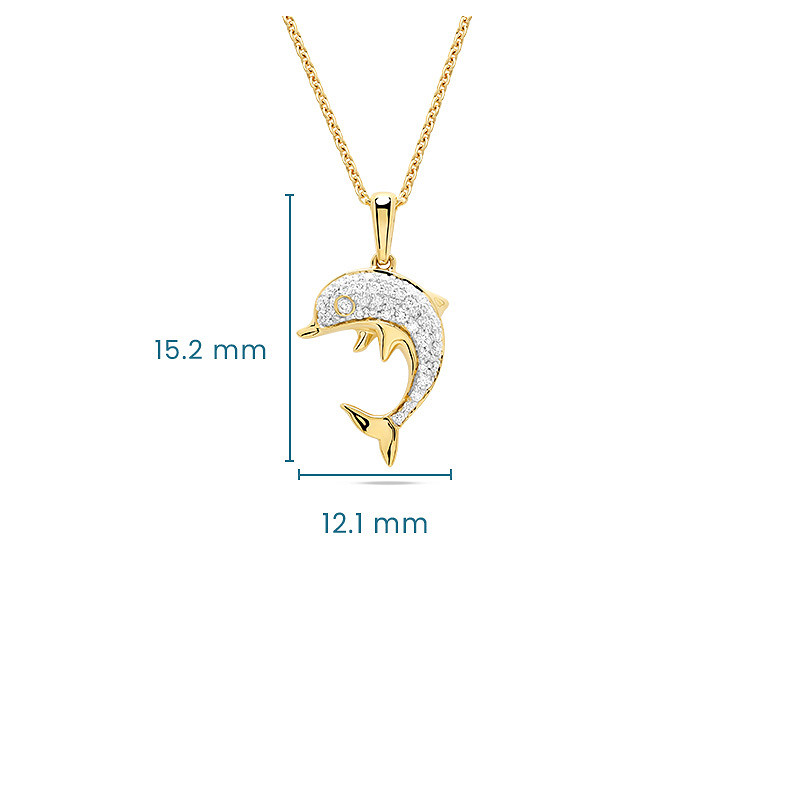 14kt Gold Lab Diamond Dolphin
