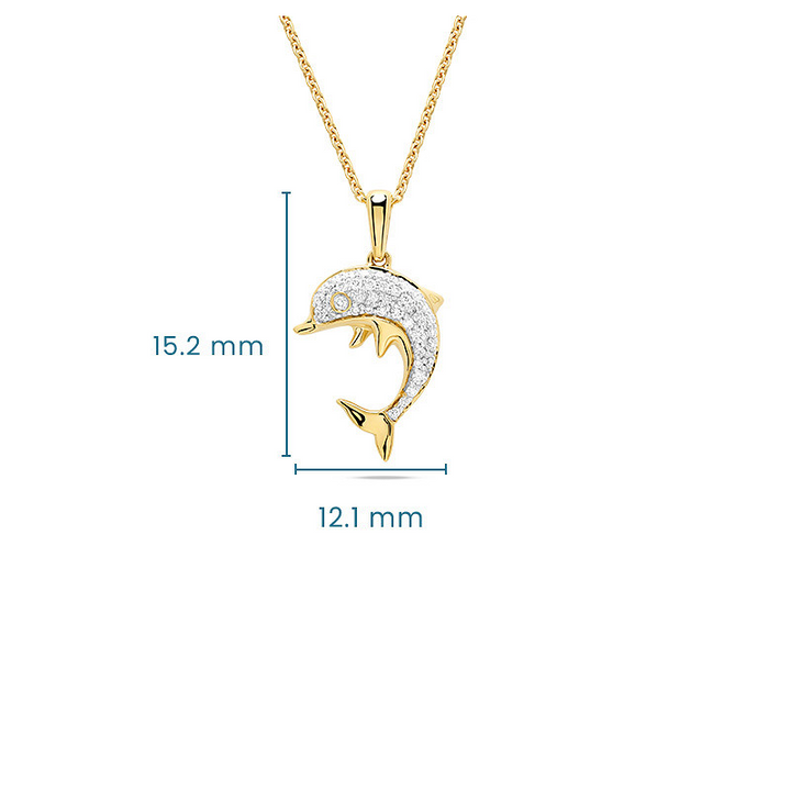 14kt Gold Lab Diamond Dolphin