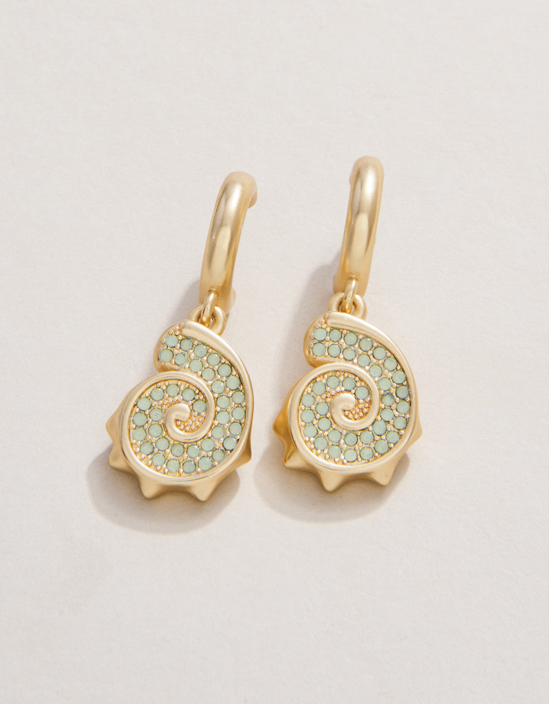 Nautilus Drop Earrings Gold