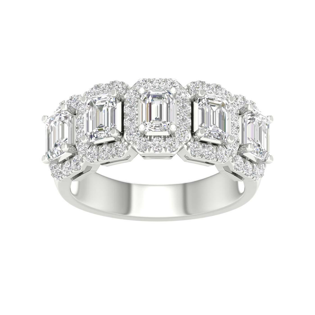 14K White Gold 1.55ctw Lab Grown Diamond 5 Stone Ring