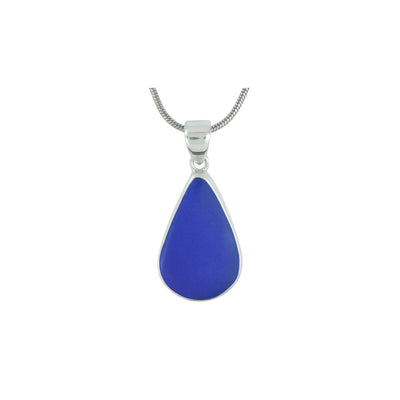 Simple Cobalt Blue Sea Glass Pendant