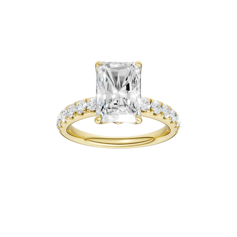 14k Yellow Gold 2.50ct- 3.00ctw Lab Grown Diamond Radiant Ring