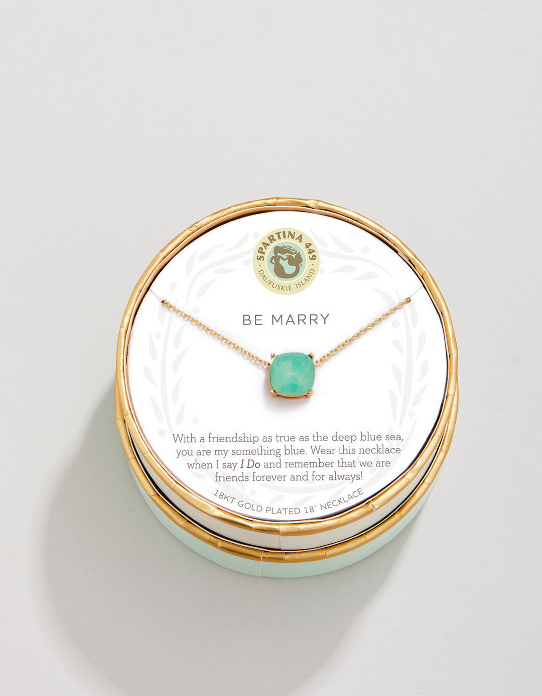 Spartina - - Gold Plated Be Marry Crystal Necklace 16-18"