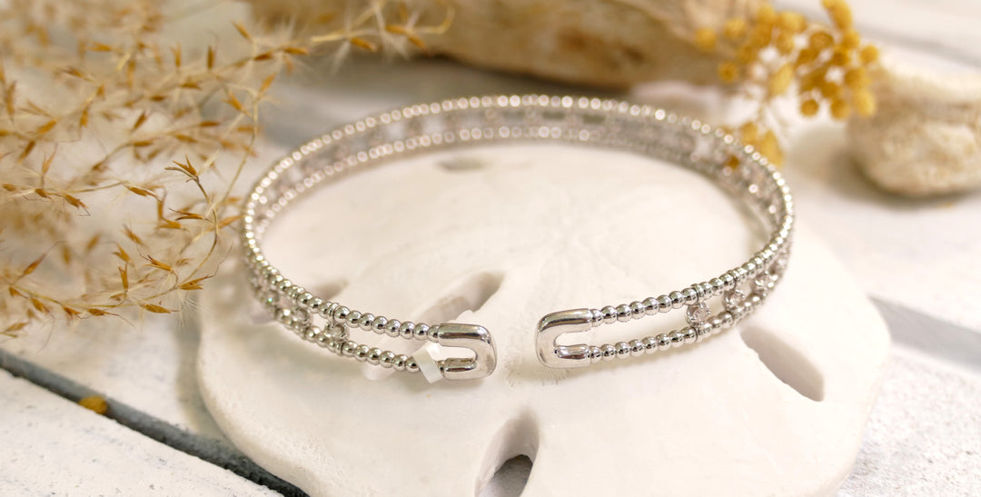 14k White Gold .75ct Diamond Cuff Bracelet