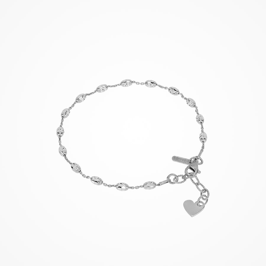 Desmos - Sterling Silver - Silver Bead Anklet 9"