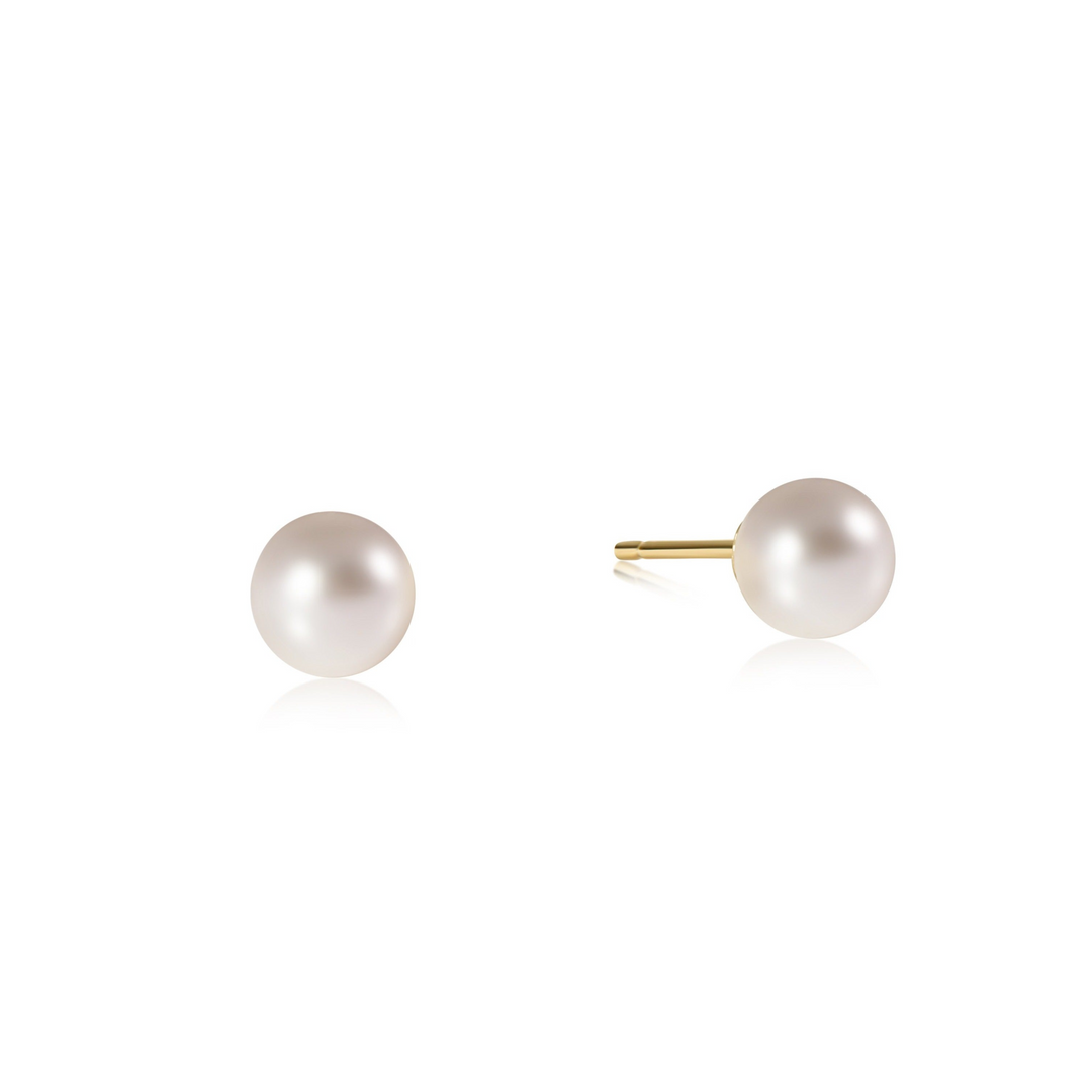 enewton - Pearl Ball Stud classic 6 mm ball stud Pearl & Gold-Filled Earring ()