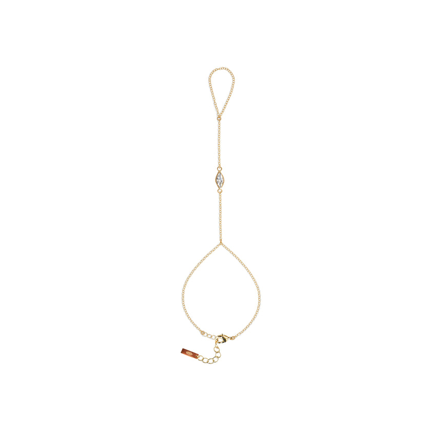 Adriana Pappas - Brass - Gold Filled Marquise Cubic Zirconia Hand Chain