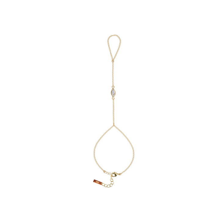 Adriana Pappas - Brass - Gold Filled Marquise Cubic Zirconia Hand Chain