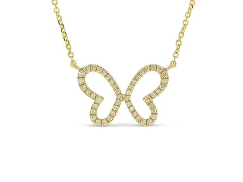 14KY Diamond Butterfly Outline
