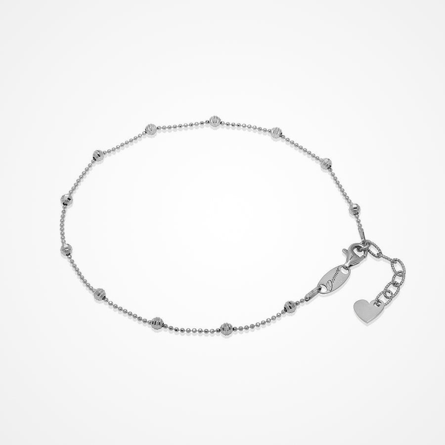 DESMOS SS BEADED ANKLET 9" SHI
