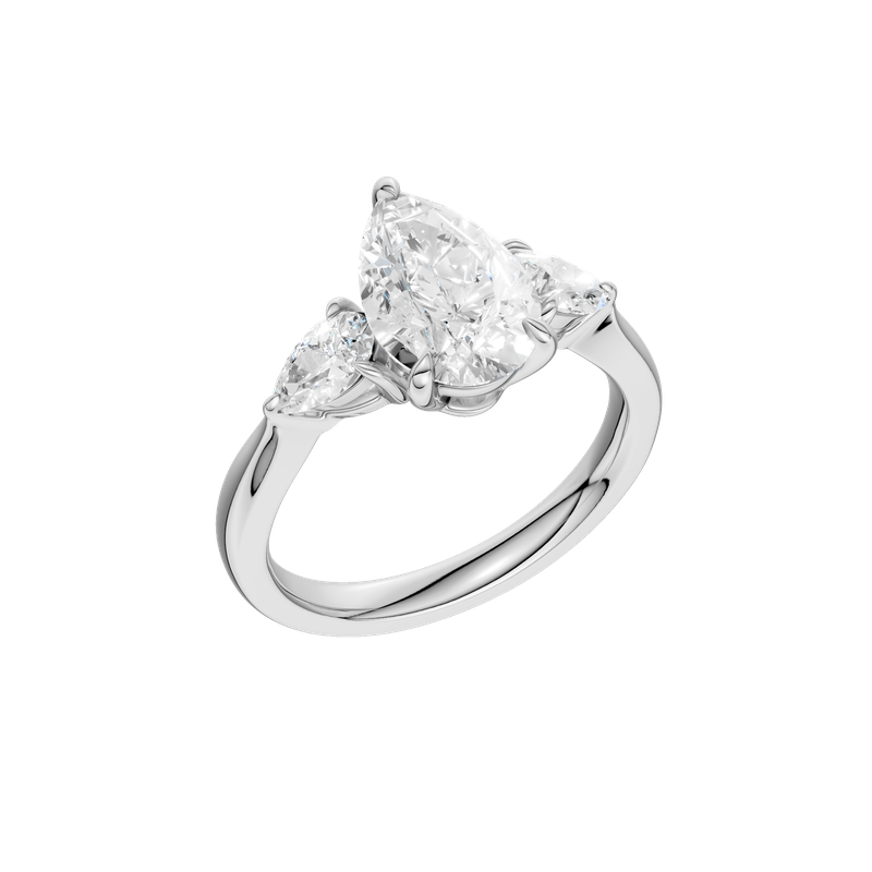 14k White Gold 2.00 - 2.50 CTW Lab Grown Diamond Pear Ring