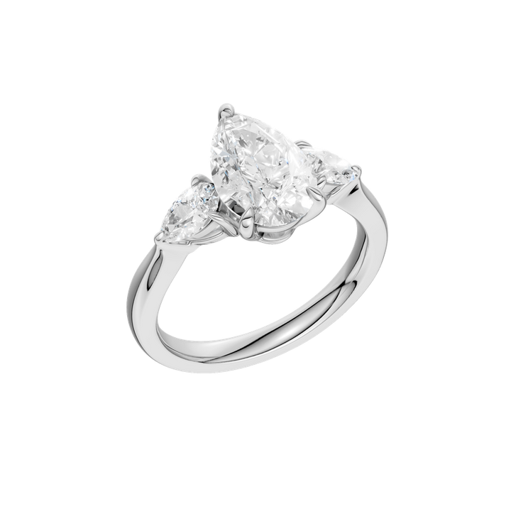 14k White Gold 2.00 - 2.50 CTW Lab Grown Diamond Pear Ring
