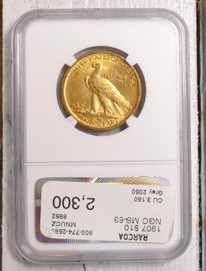 US 1907 $10 indian gold coin Philadelphia Mint