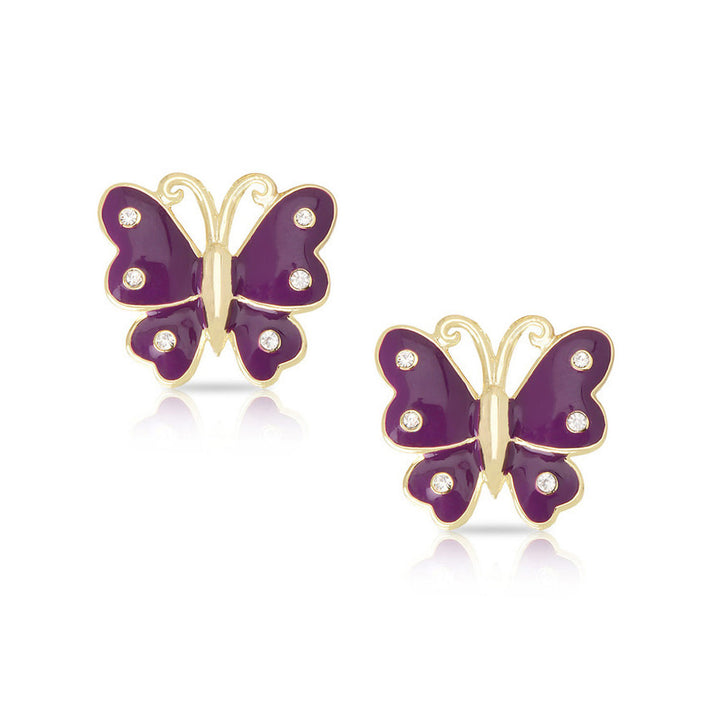 18 gold plated brass- purple e