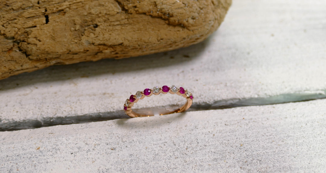 14k Rose Gold Ruby Ring (Size 6)