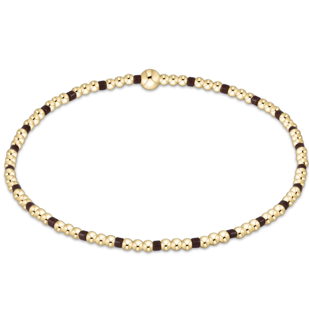 enewton - 14k gold-filled - 14K Gold Plated Hope Sincerity - Chocolate 2mm Bead Bracelet Standard