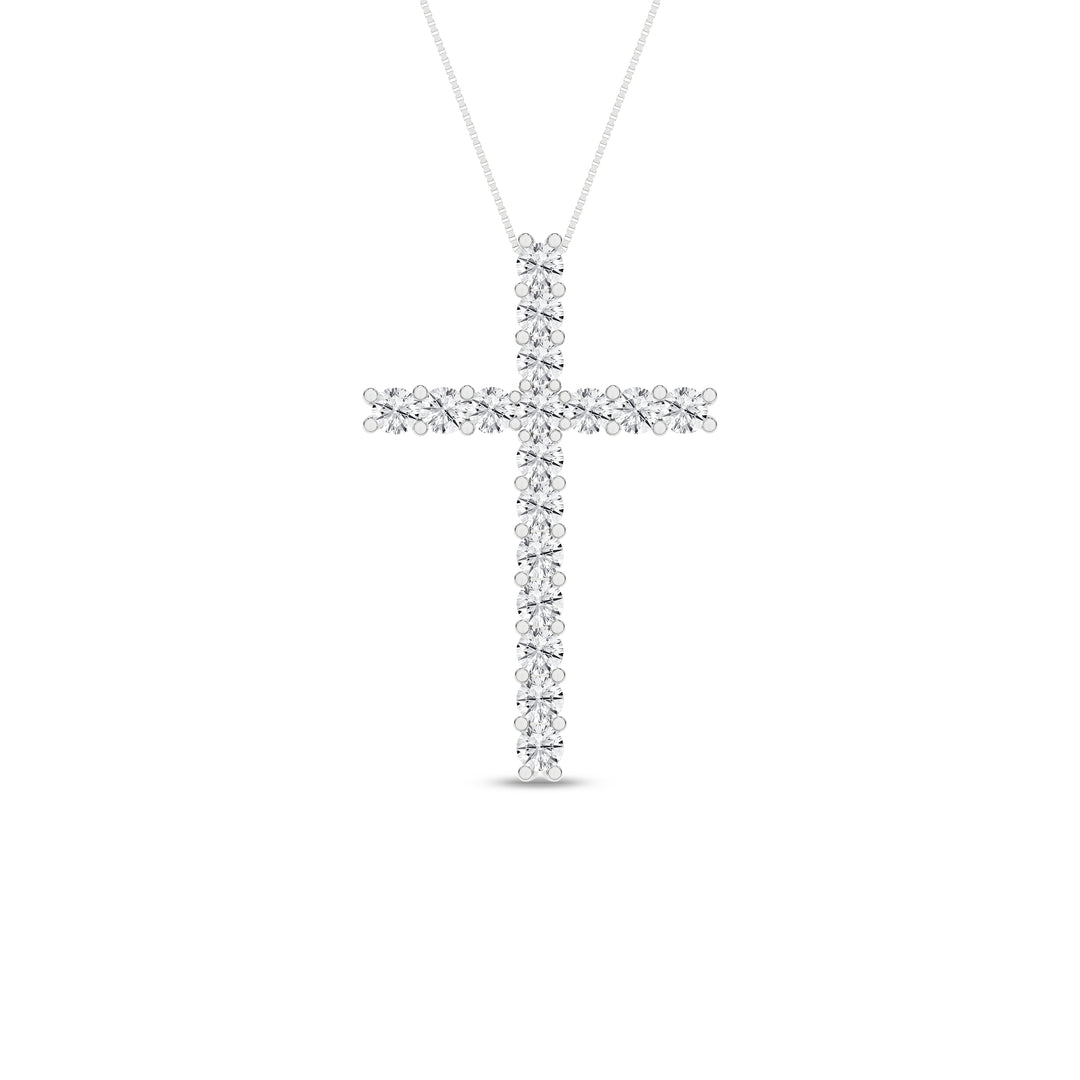 14k White Gold Lab Grown Diamond 0.5ctw Cross Pendant