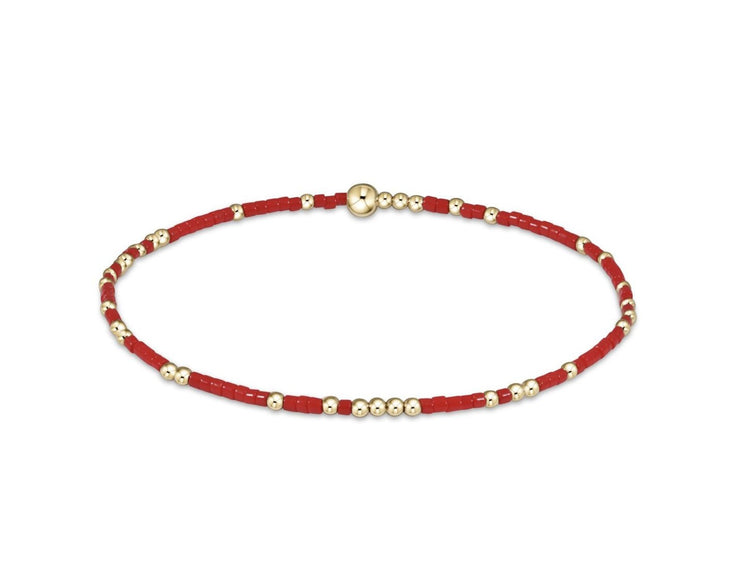enewton - 14k gold-filled - Extends - Bright Red 2mm Hope Unwritten Bead Bracelet