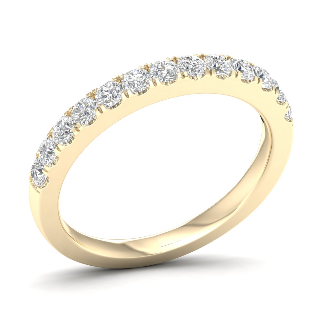 14k Yellow Gold 0.5ctw Round Lab Grown Diamond Straight Ring (Size 7)