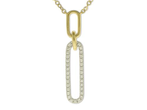 14K Two Tone Diamond Dangle Pa