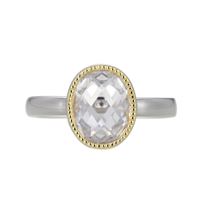 Sterling Silver Two Tone Oval