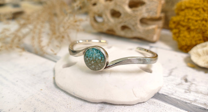 Dune - Sterling Silver - OC Sand - "Serenity Cuff" Turquoise Cuff Bracelet