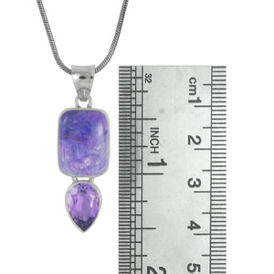 Sterling Silver - Amethyst & Sugilite Pendant