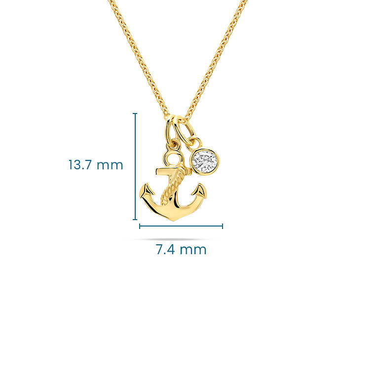 14kt Gold Lab Diamond Anchor N