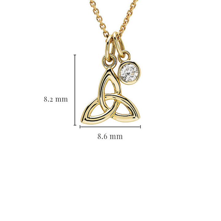 14kt Gold Trinity Necklace wit