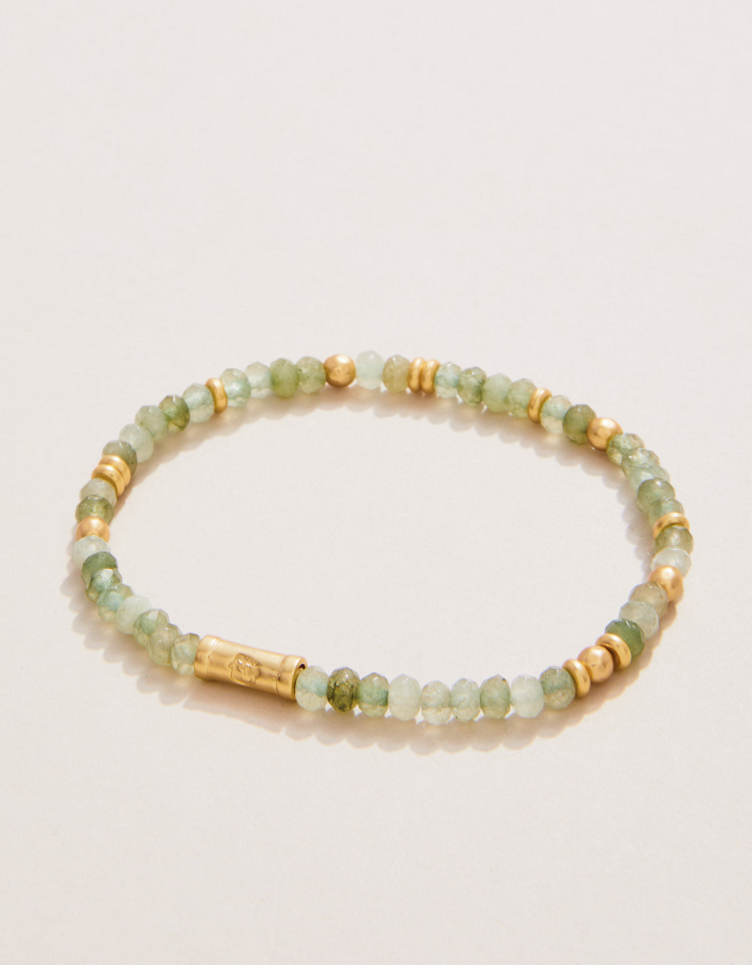 Spartina - - 18K Gold Plated Green Stone 4mm Stretch Bracelet