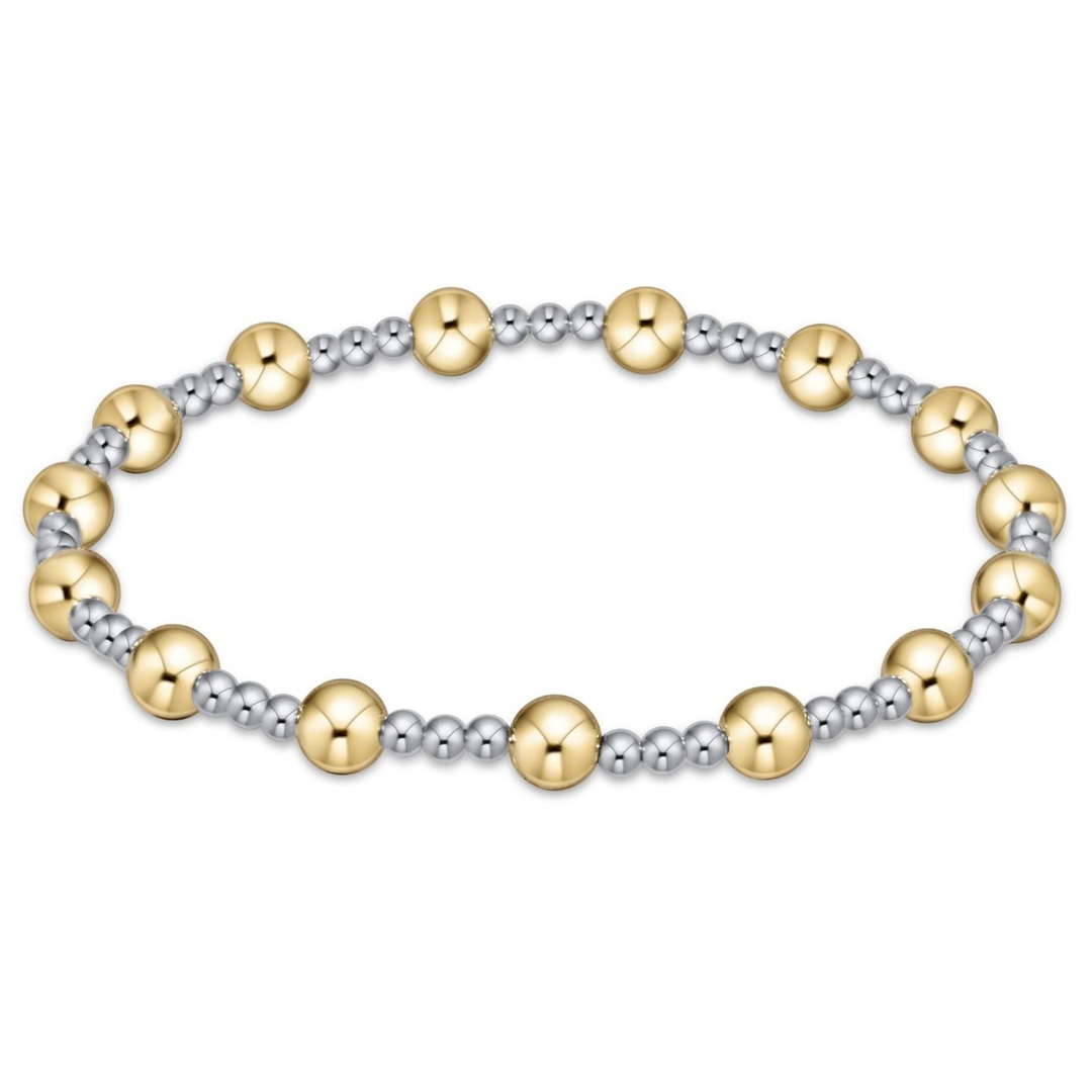 enewton - Classic Sincerity Pattern 6mm Mixed Metal Bracelet (Extends 7.25")