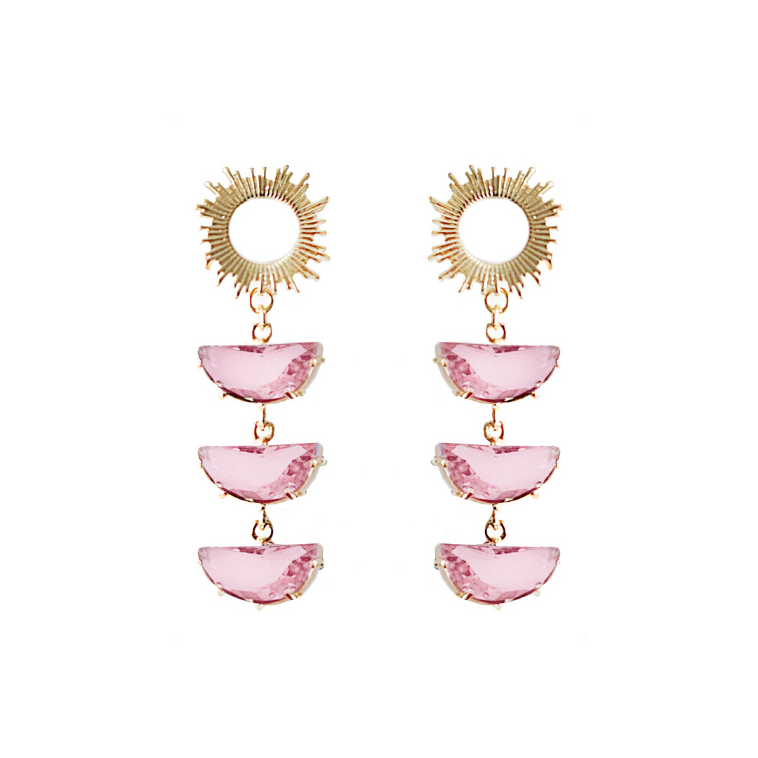 CRYSTAL SUPERNOVA STUDS - PINK