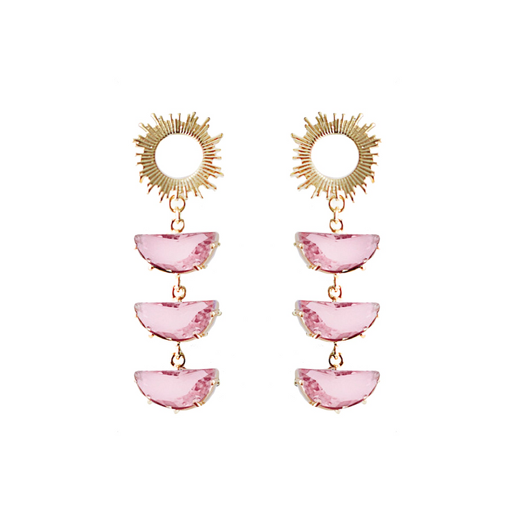CRYSTAL SUPERNOVA STUDS - PINK