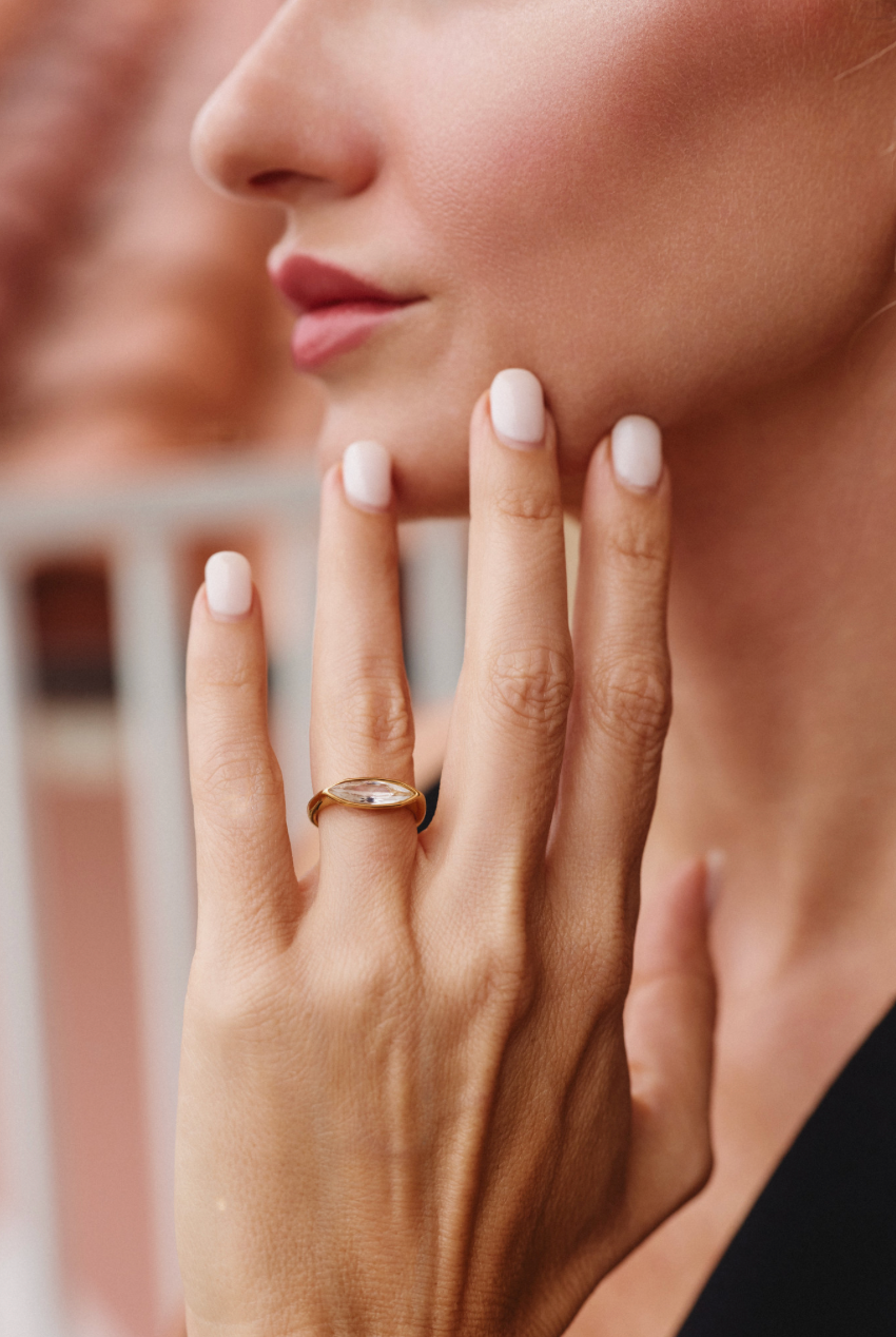 MARQUISE RING - CZ - GOLD/STAI